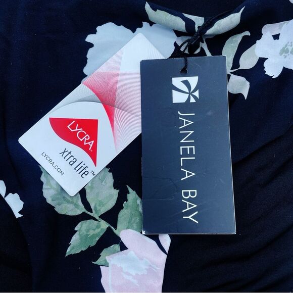 NWT Janela Bay Havana Black Floral Mid Rise Swim Bottoms Size XS Full Coverage - Picture 6 of 10